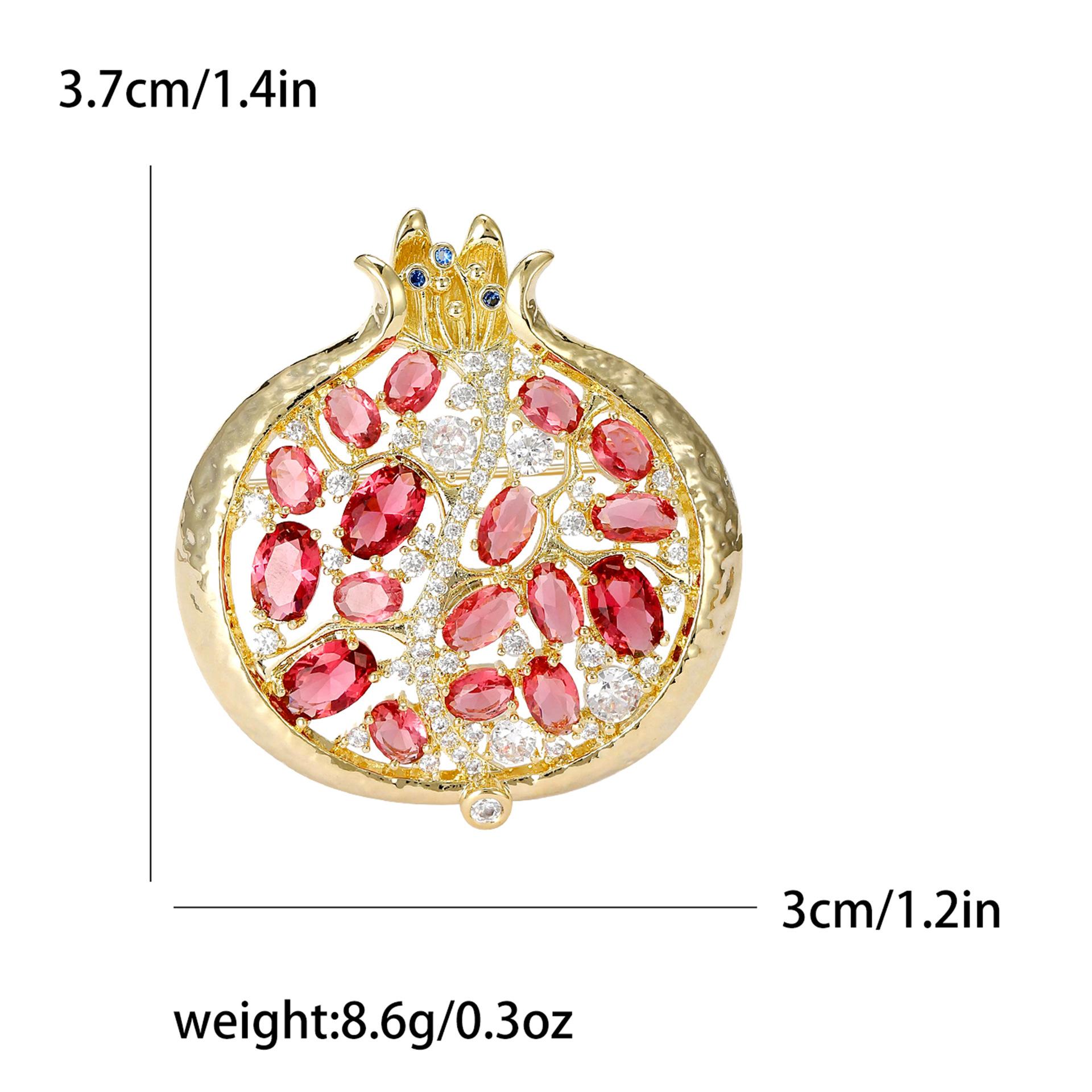 

Мода Мода Гранат Циркон Брошь Элегантный Премиум Стразы Булавка Дамское Платье Аксессуары Корсаж Подарок