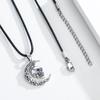 CUOKA MIRACLE Skull Necklace, 925 Sterling Silver, Moon, Crescent Moon Skull Jewelry Pendant Necklace, Gothic Skull Horror Jewelry, Gift for Women,