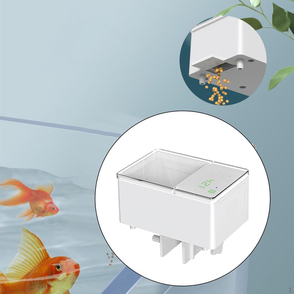 Auto Fish Food Feeder Fully Automatic Dispenser Portable with Timer Tank for