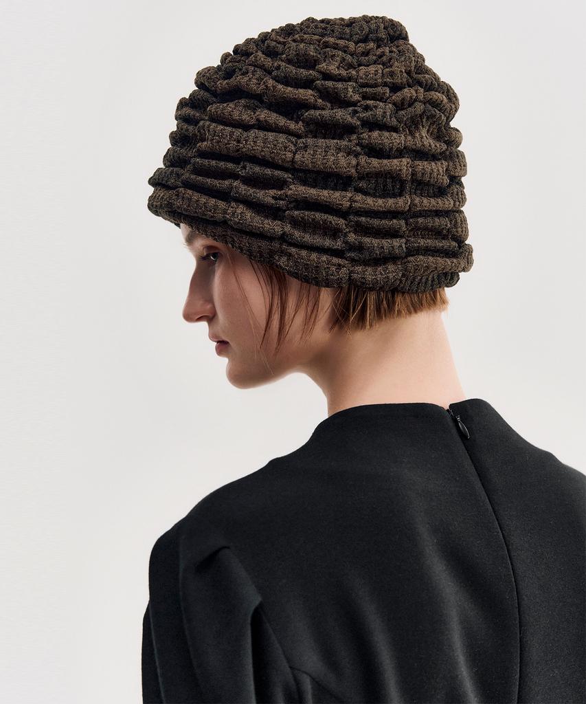 Kimjisu Melange Ruched Beanie _ Brown