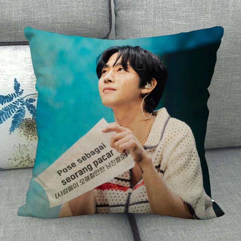 Custom Ahn Hyo Seop Pillowcase Wedding Decorative Cotton Linen Pillow Case For Home Pillowcover 45X45(One Sides)