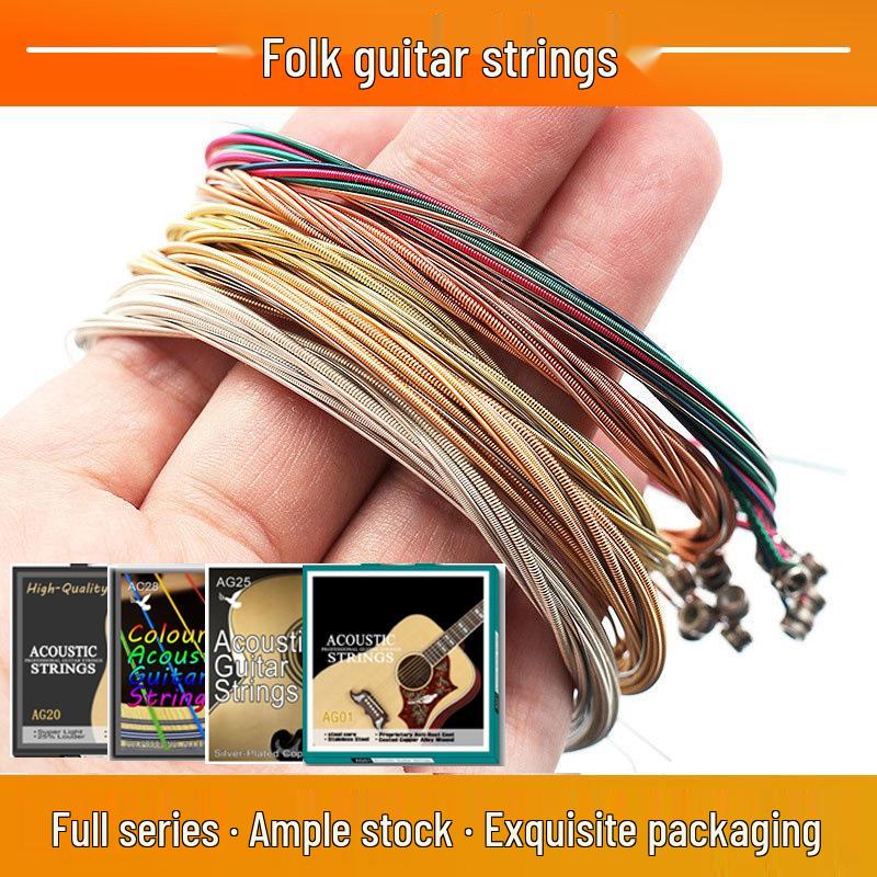 Colored Phosphor Bronze Acoustic Folk Guitar String Set