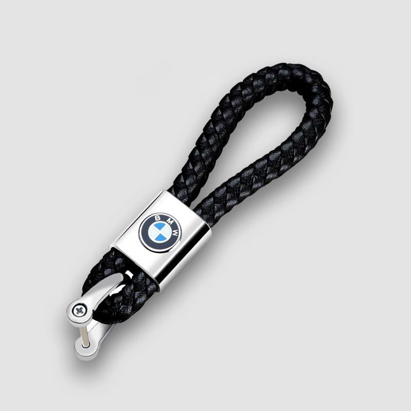 2025 Heißes Auto-Styling 3D Metall+Leder Geflochtenes Gewebtes Seil Schlüsselanhänger Für BMW M power X1 X3 X5 X6 Performance M3 M5 E90 E39 E46 Zubehör