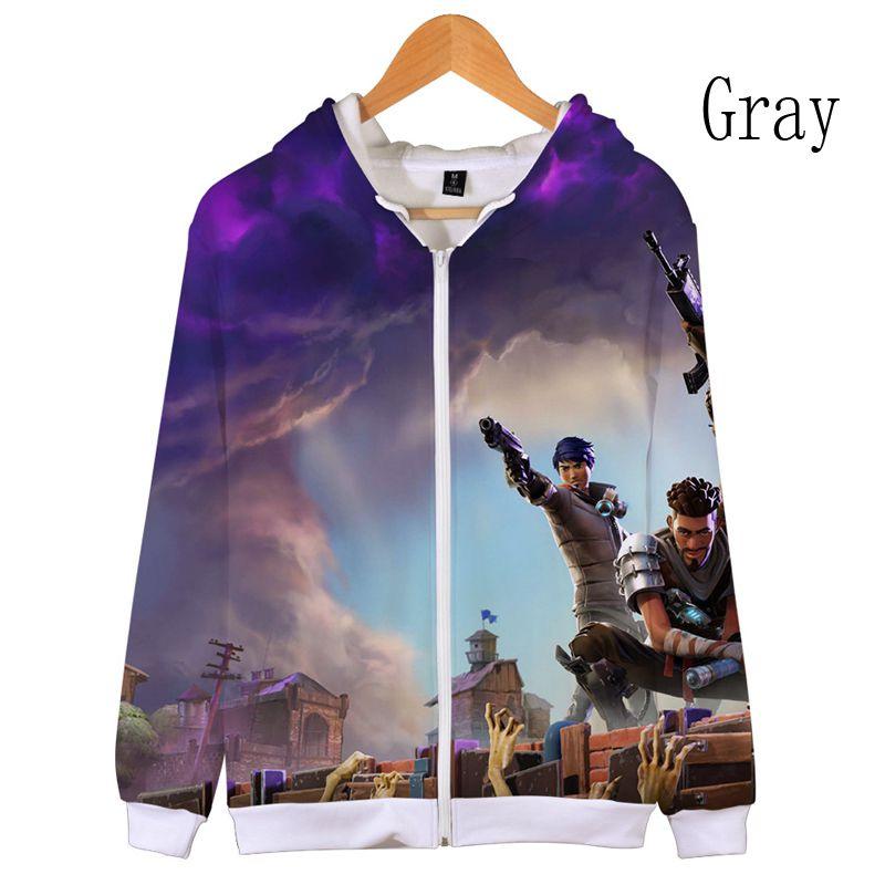 Fortnite Hoodie 3d Print Zipper Sweatshirts Battle Royal Cosplay Costume