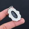 Daughters Day Sale Black Fossil Coral Stone Bezel New Pendant Jewelry 925 Silver