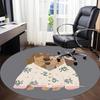 1pc Floral Hearts Dachshund Office Round Area Rug, Under Office Chairs Bedroom Living Room Home Decor, Room Deco, Available In Various Sizes L1121058