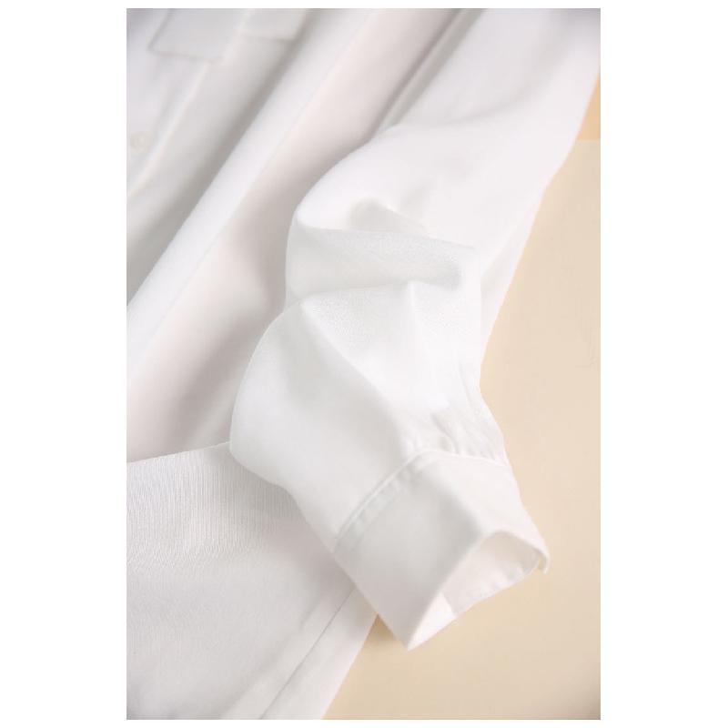 2026 Spring New Elegant White Shirt for Women, Versatile Commuting Shirt with Draped Ribbons