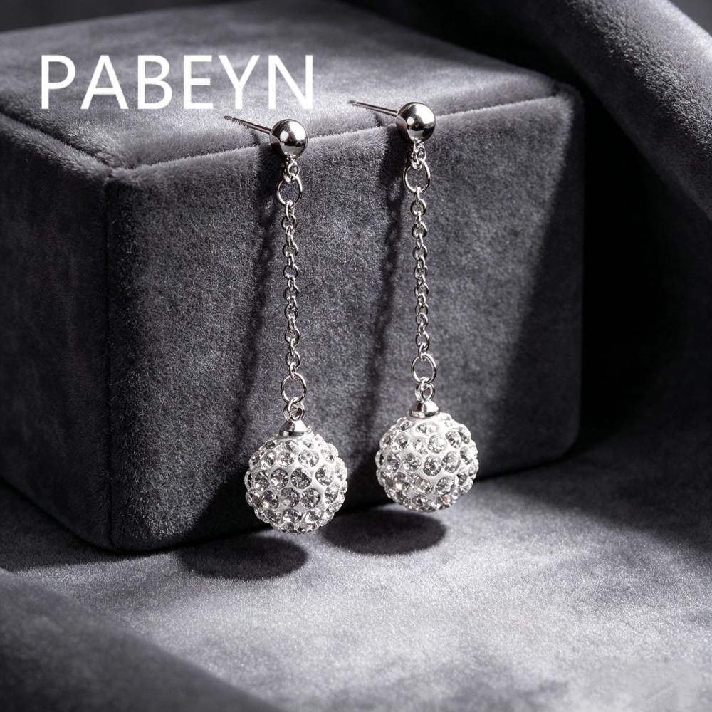 925 Sterling Silver Fashion Light Luxury Shambhala Princess Crystal Full Diamond Ball Earrings Birthday Anniversary Gift
