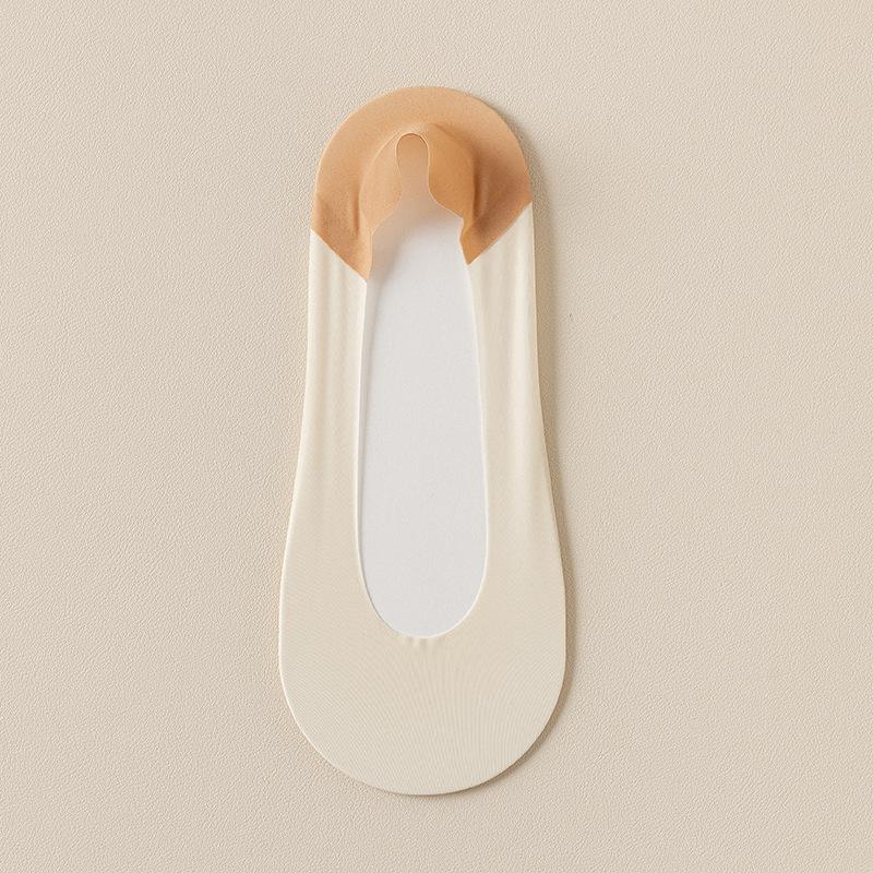 

Ice Silk Boat Socks for Women, Summer Cotton Soles, Breathable, Non-slippable, Anti-slip, Thin, Shallow-mouthed Invisible Short Socks 1 pair помаранчевий