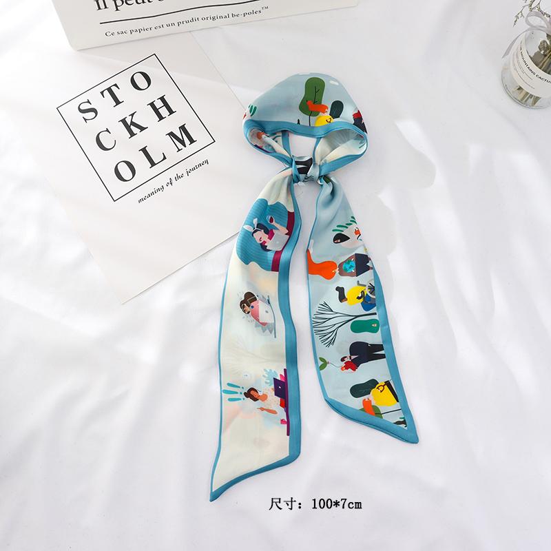 100cm*7cm Summer long fashion female small scarf scarves female flowers hair ribbon hairband women skinny scarf women