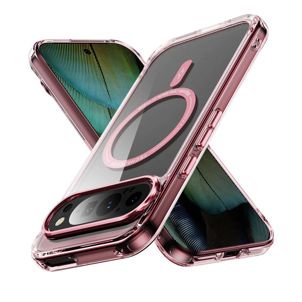 Transparent Shockproof Acrylic Magsafe Magnetic Phone Case for Google Pixel 8 8A 8 Pro 9Pro Wireless Charging Clear Back Cover Cases
