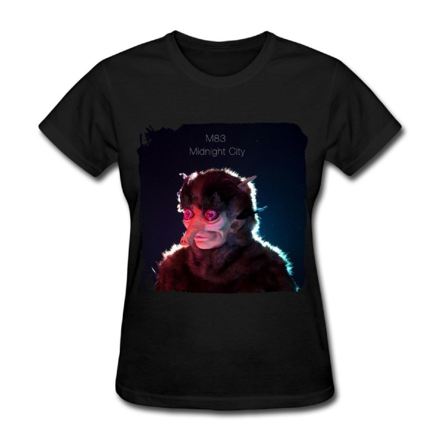 SHUNFA Women s M83 Midnight City T-shirt Black XXL S