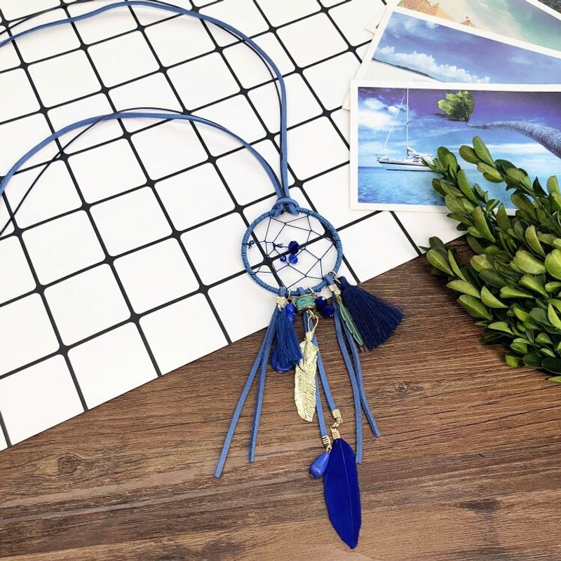 Long Bohemian Dream Catcher Tassel Necklace European and American Retro Fashion Pendant Ethnic Style Accessory for Women