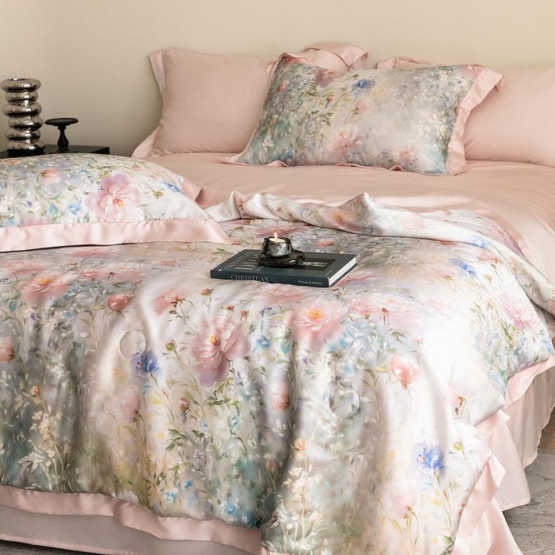 Double-Sided Tencel Summer Quilt Set: 100% Lyocell, Machine Washable, Cool, Thin Blanket