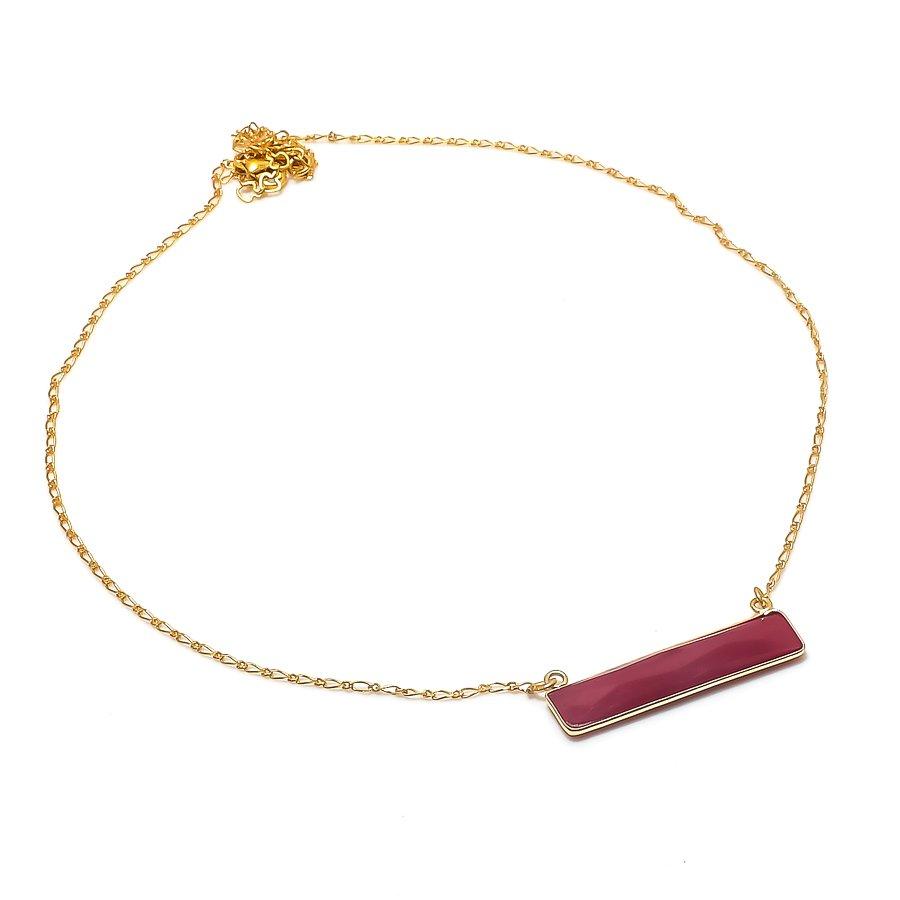 Red Jade Gemstone Handmade 925 Sterling Silver Jewelry Necklace 20" GK-7164