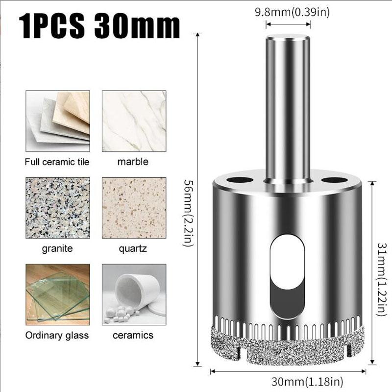 Diamantstanze, integrierter Stahl-Glasbohrer, Fliesen-, Wand-, Marmorstanze, galvanisierter Bohrer, Glaslochöffner