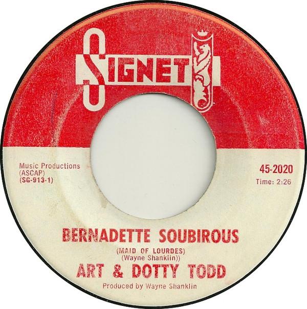 

7inch Record ART & DOTTY TODD - Bernadette Soubirous (Maid Of Lourd 452020 SIGNET 1965 US Pop Used