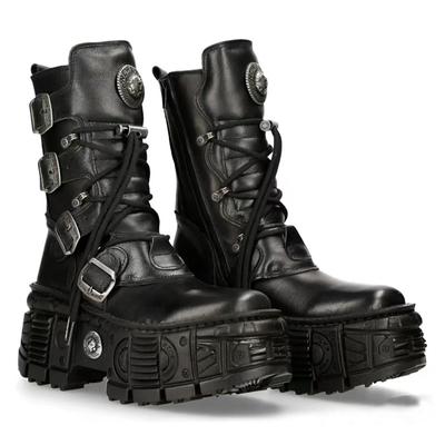 Dark Punk Heightened Lace-Up Girl Baby Martin Boots Women'S Metal Thick-Soled Mid-Tube Boots