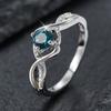 Wish Wavy Blue Diamond Zircon Ring Light Luxury Niche Personality Fashion Women's Index Finger Ring