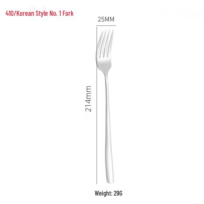 Long-Handled Korean-Style 304 Stainless Steel Spoon & Fork Set: Dessert, Tea, Coffee, Stirring, and Soup Utensils