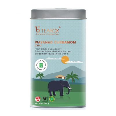Wayanad Schwarzer Tee mit Kardamom (250 g), Wayanad Kardamom Chai Teebox