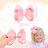4Pcs/lot 6''Solid Color Grosgrain Ribbon Bows Hair Clips For Cute Girls Large Handmade Hairpins Barrettes Kids Hair Accessories
