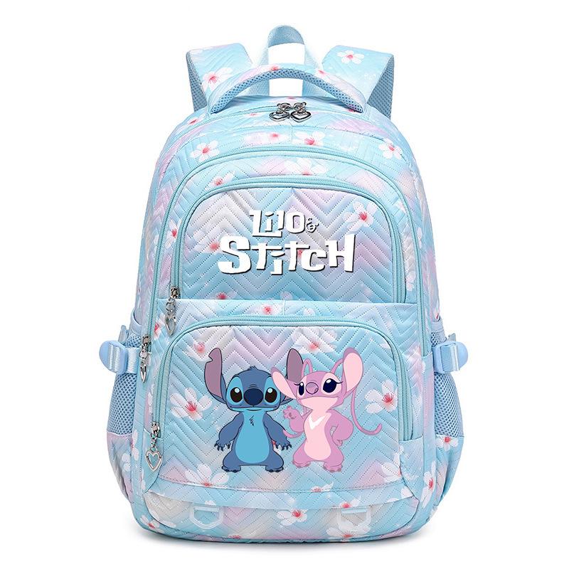 Teen Girl Student Schoolbag with Stitch Pattern Printed Backpack, Children's Large-capacity Schoolbag, Cute Cartoon