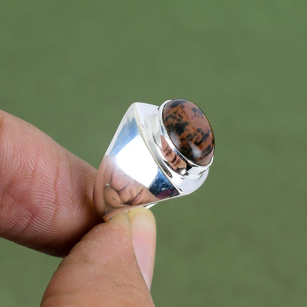 Mahogany Obsidian Ring 925 Sterling Silver Rings Stylish Jewelry Handmade Ring Top Quality Gemstone Jewelry For Gifts Available In Ring Size