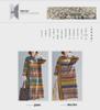 2023 Autumn Korean Style Loose Plus Size Irregular Stripe Long Sleeve Dress