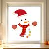 Festive Indoor Wall Art Christmas Snowman Static Window Stickers, Removable PVC Glass Decals, Waterproof Seasonal Door Stickers Winter Clings for Home