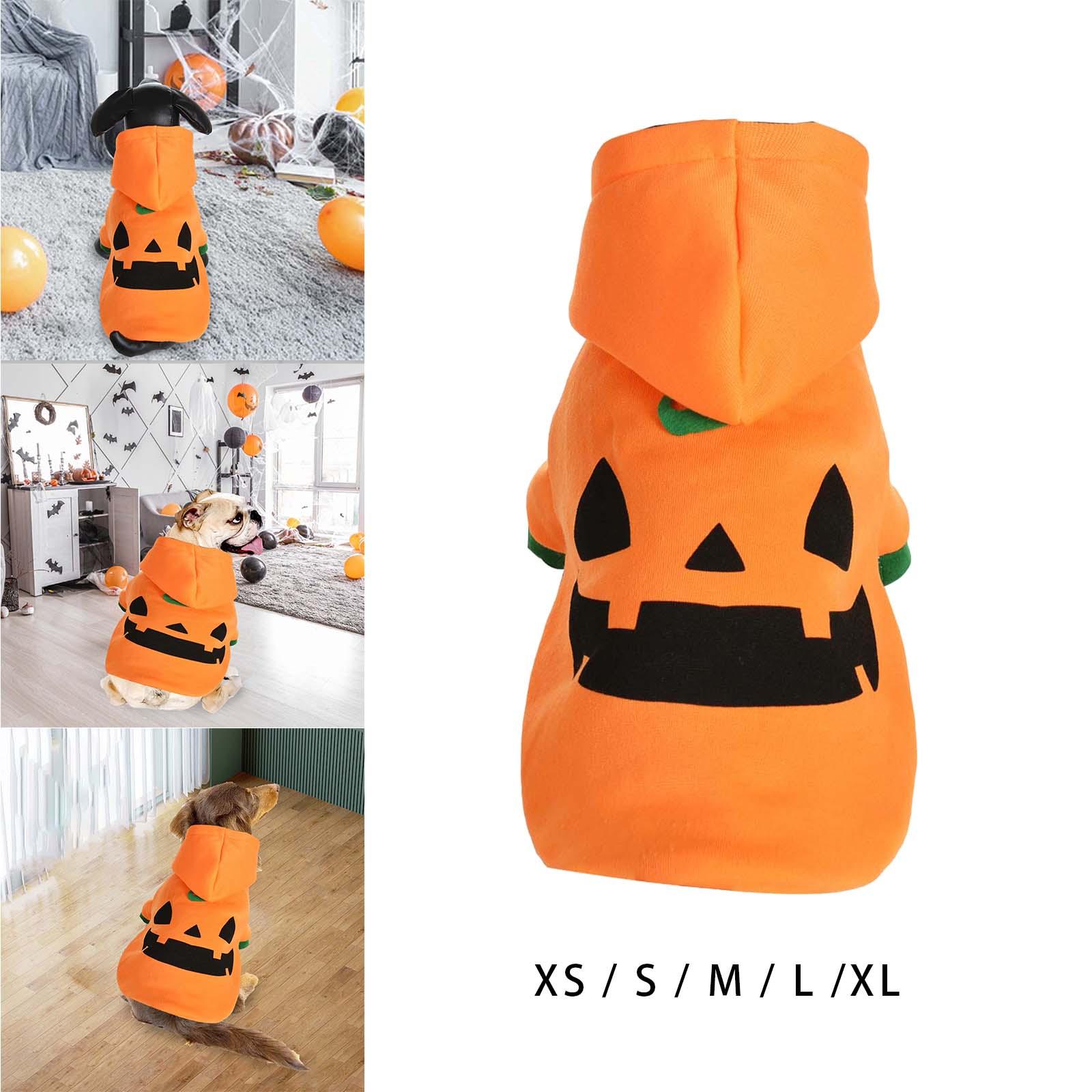 Puppy Hoodie Dog Cat Halloween Pumpkin Costume Fancy Dress Costume for Party S