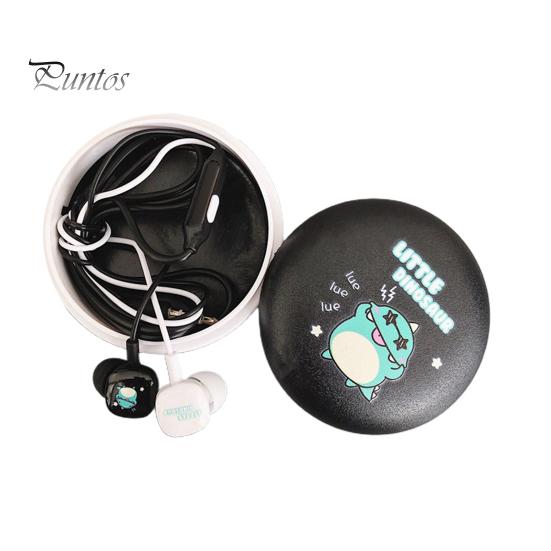 

Универсальные наушники с милым мультяшным басом, проводные наушники-вкладыши с микрофоном и коробкой для хранения