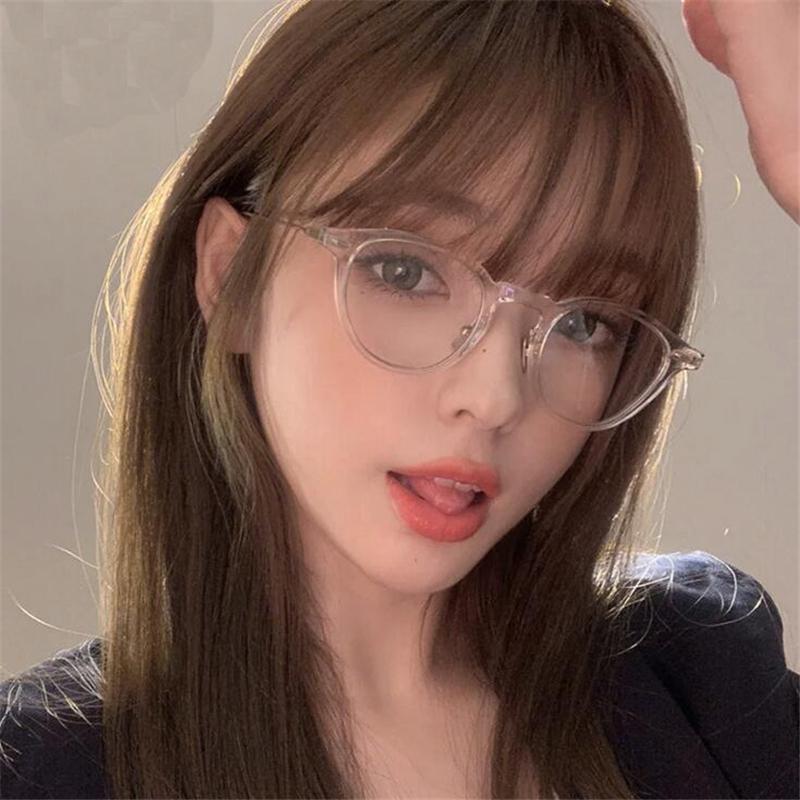for Women Men Anti Blue Rays Oval Myopic Eyeglasses 1.56 Single Myopic Lens Prescription Lens Spectacles Diopter 0 -0.5 -0.75 To -6.0