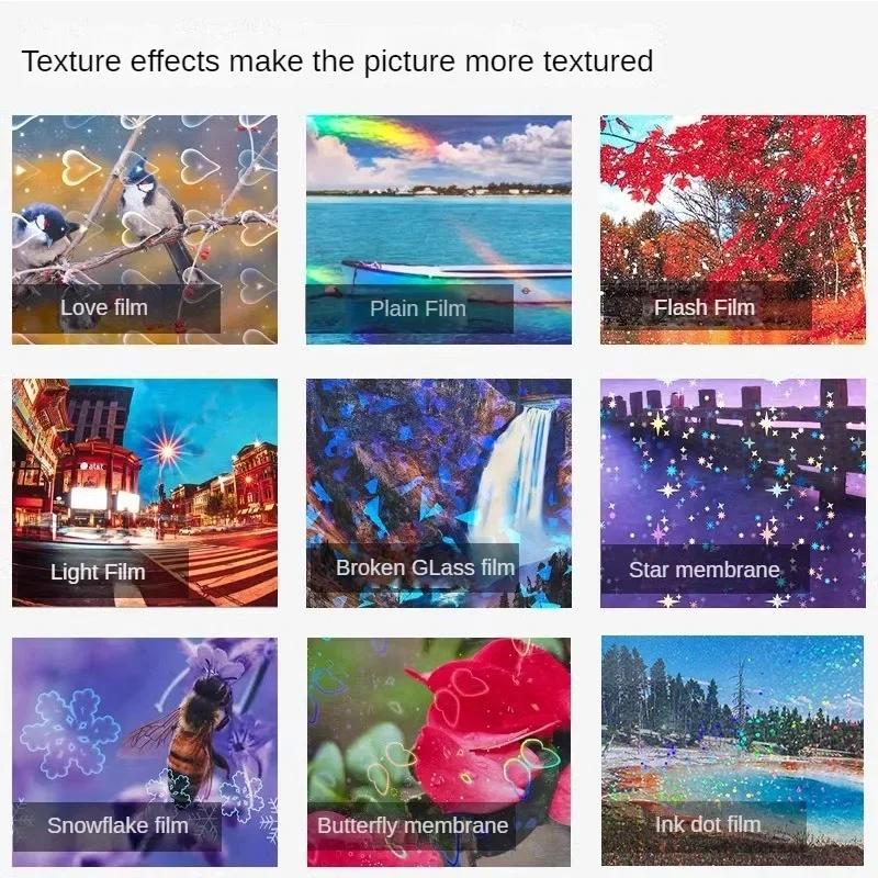 50 Sheets Waterproof Cold Laminating Film Hologram Star Dot Self-adhesive Paper Film DIY Package Card Photo Laminating Film A6