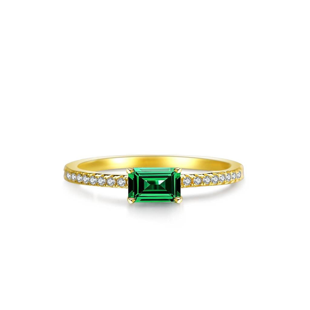 S925 Sterling Silver Simulated Diamond Sugar Cube Ring - Minimalist Luxury for Women