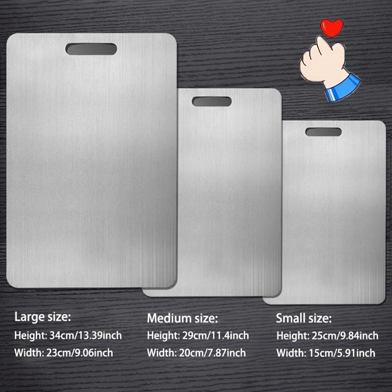 

3pcs Stainless Steel Cutting Boards - Thick Food Grade for Meat, Vegetables & Fruits | Dishwasher Safe & Knife Friendly