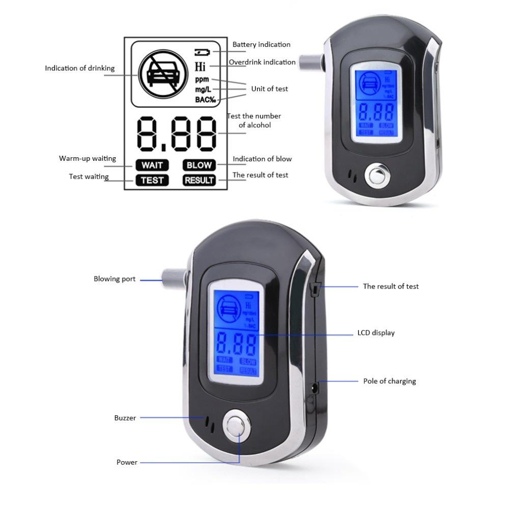 AT6000 Portable Handheld Breathalyzer Tester