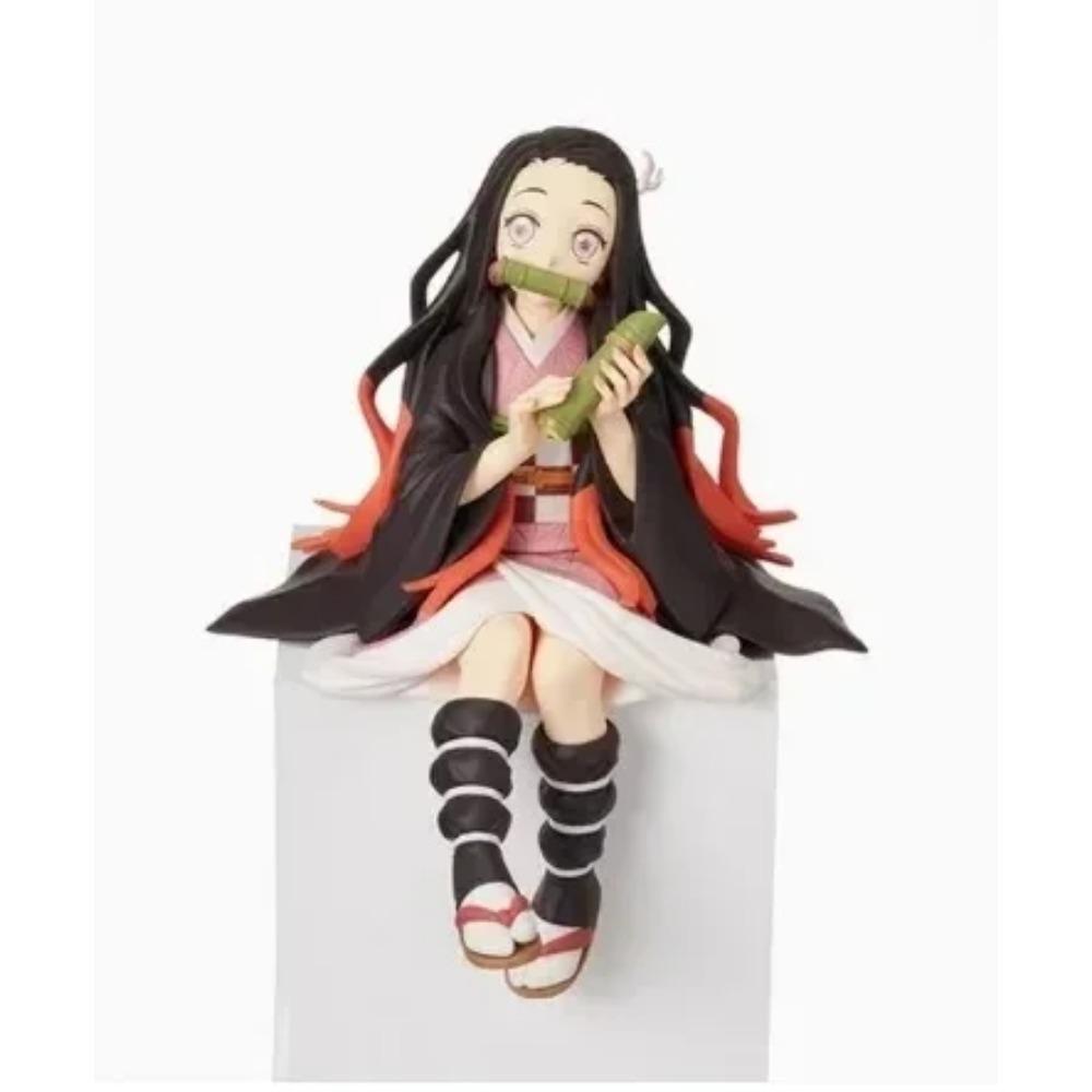 10-15cm Anime Demon Slayer Action Figure PVC Model Doll Collection Toy Car Figure Kamado Tanjiro Nezuko Sitting Ornaments
