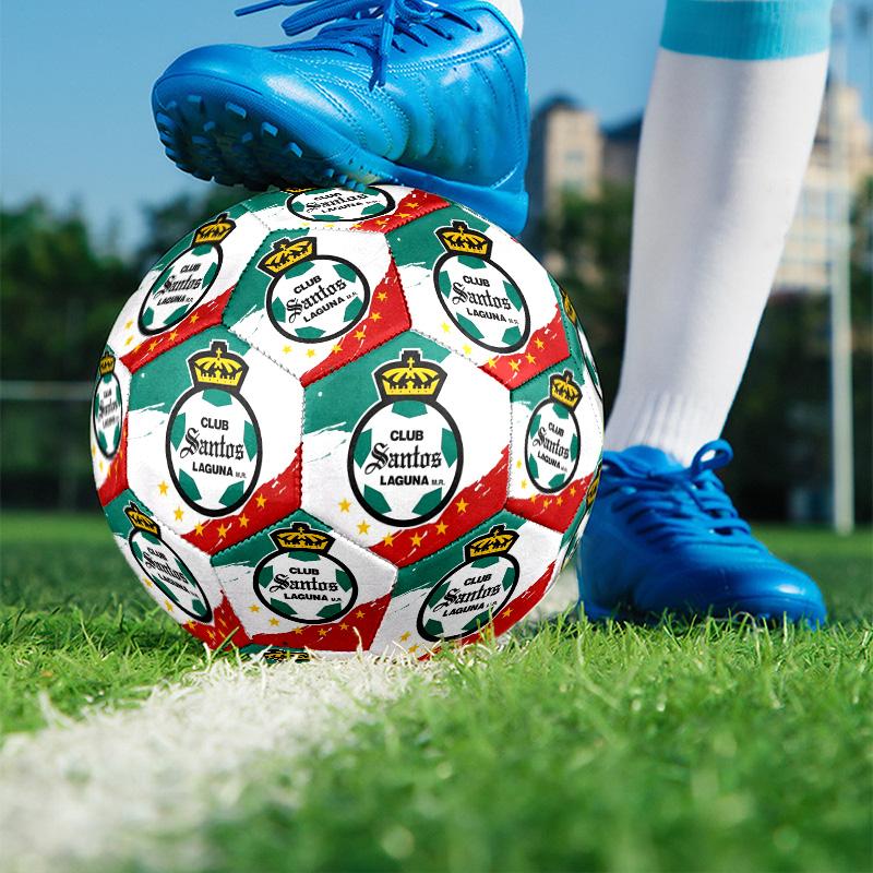 Club Santos Laguna Print Size 5 Soccer Ball, PU Wear Resistant Football for Match Training and Daily Practice, Birthday Gift for Soccer Fans