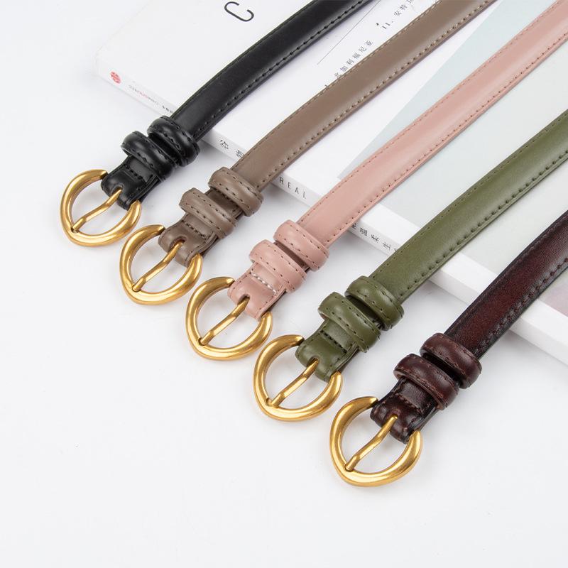 Cuckoo Women's Genuine Leather Skinny Belt for Jeans - Versatile Cowhide Casual Accessory