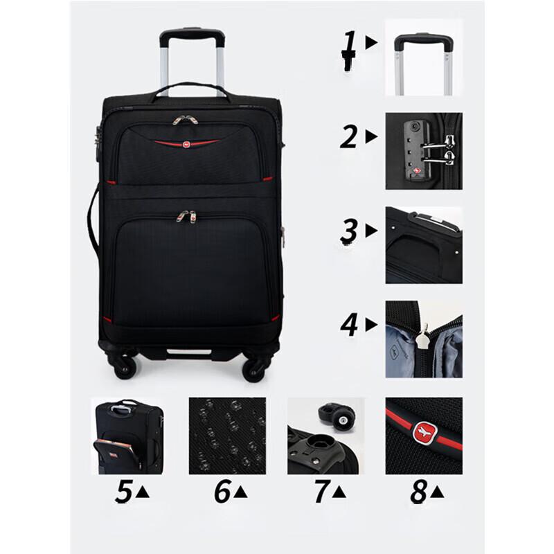 Lishen Unisex Oxford Cloth Luggage with Detachable Wheels