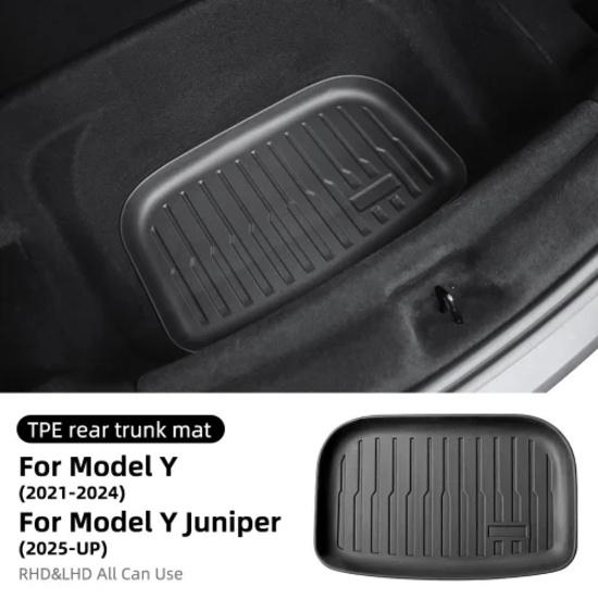 TPE Waterproof Trunk Cargo Liner Mat for Tesla Model Y Juniper 2025, Full Protection Rear Seat Cover Accessories Front trunk mat