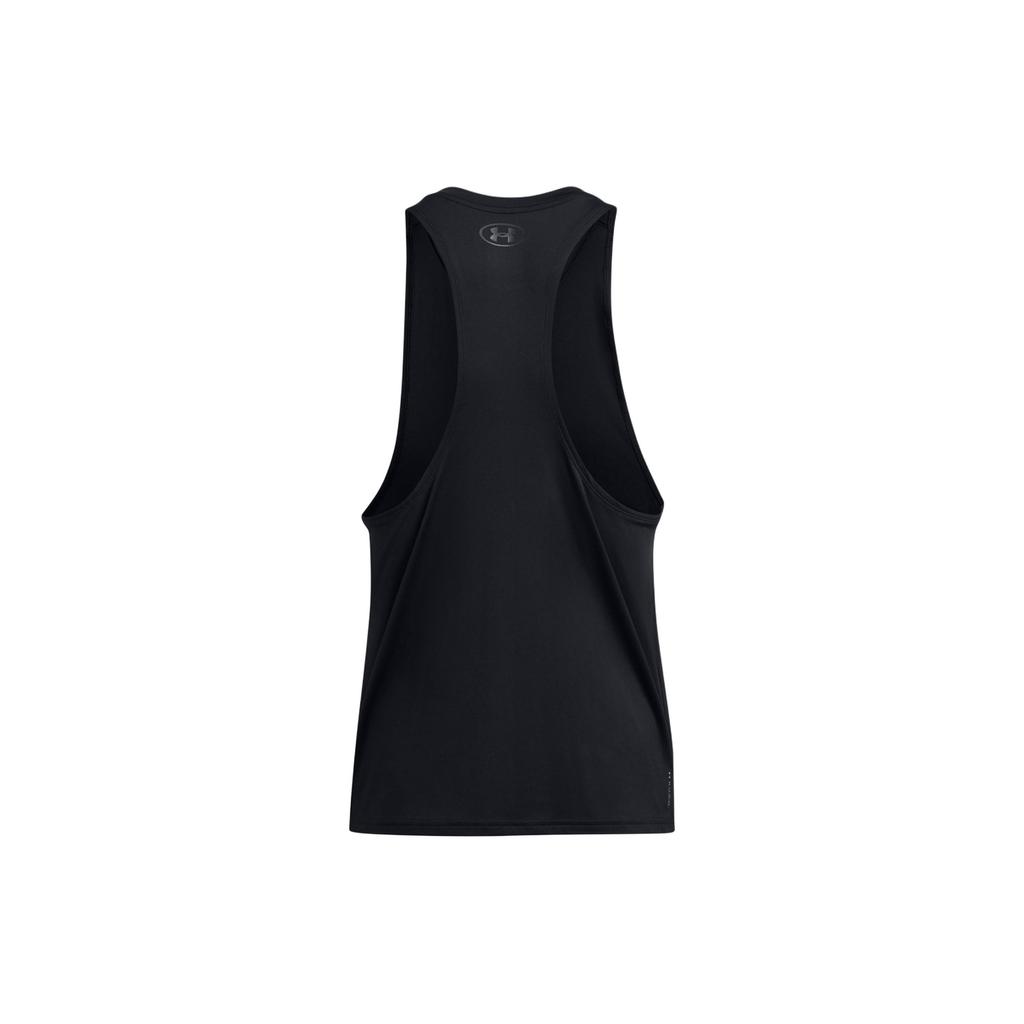 Under Armour UA Vanish Letter Logo Print Lightweight Elastic Breathable Crew Neck Sleeveless Tank Top Men Tops Black 1382802-001