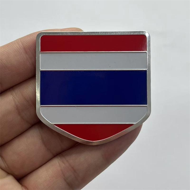 Thailand Flag Aluminum Car Stickers & Badges for Fender and Side Decoration