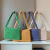 All-matching Cotton Crochet Knitted Bag Armpit Small Square Fresh Handbag Straw Woven Beach Women's Style