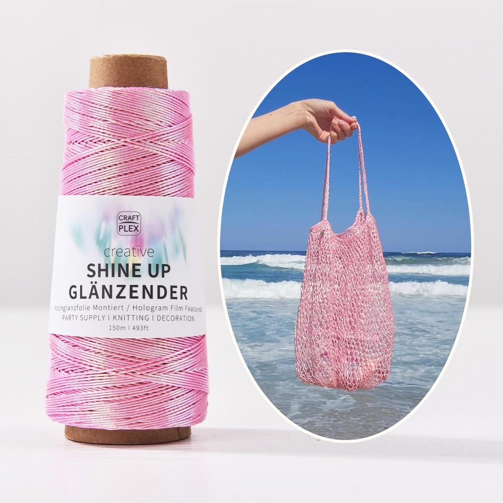 1mm Colorful Gold & Silver Core-Spun Yarn - 150m Hologram Thread for DIY Crochet Bags