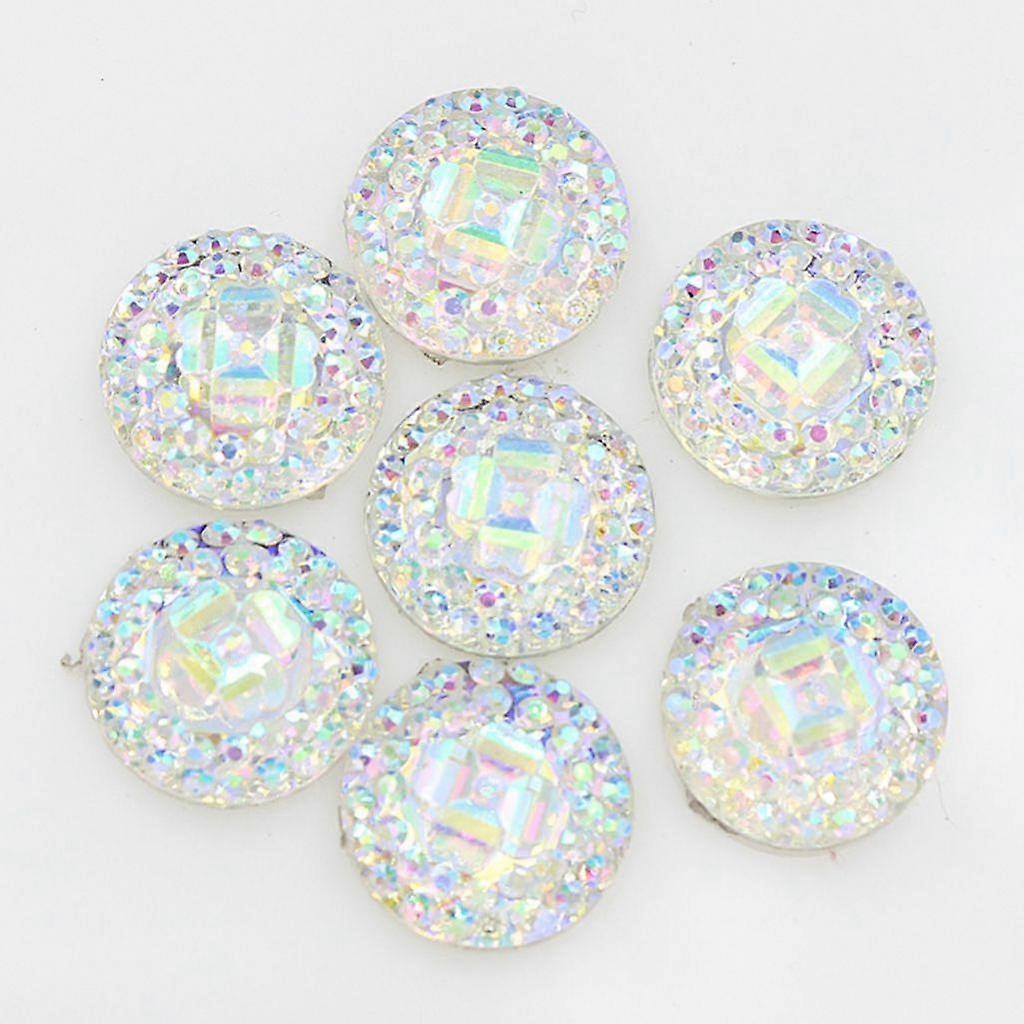 4x 50pcs 12mm Resin Round Cabochon Rhinestone Flatback Embellishments White