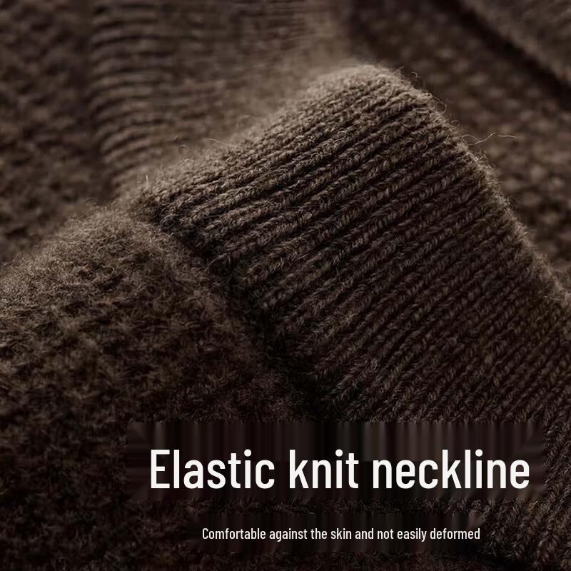 Septwolves Men's Casual Crew Neck Wool Sweater