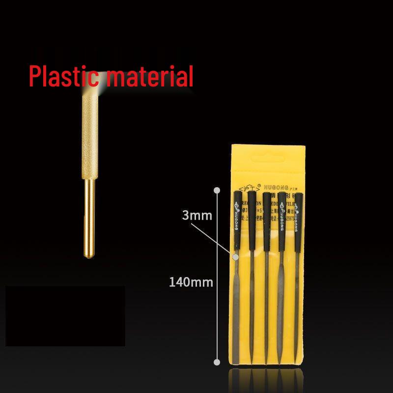 Diamond-Coated Assorted Woodworking and Metal Files Set: Flat, Half-Round, Triangular Shaping Tools