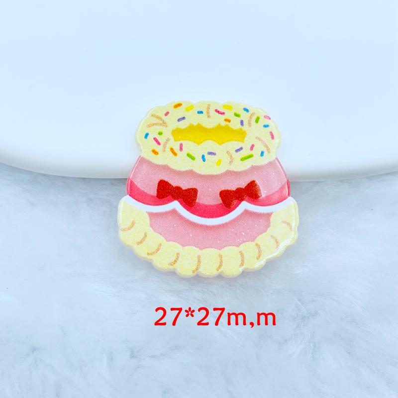 10 New Kawaii Cartoon Cake Series Acrylic Flat Diy Crafts Scrapbook Hair Bow Center Accessories Embellishment A89